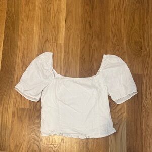 Abercrombie & Fitch White Puff Sleeve Blouse